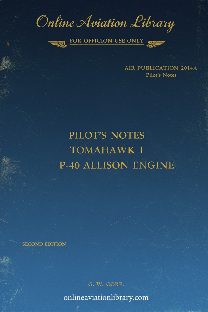 Tomahawk Pilot's Notes Cover Page