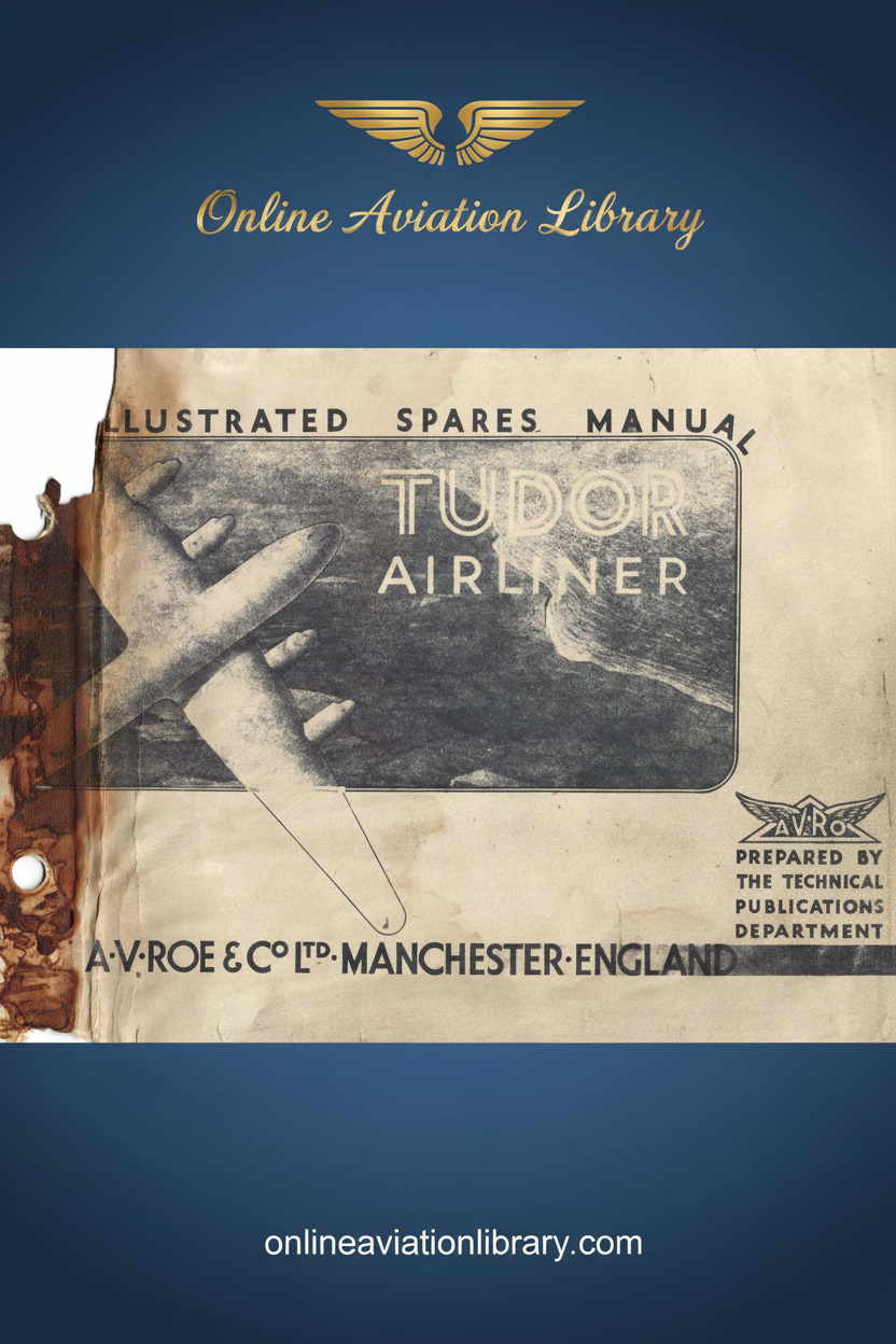 Tudor Airliner Illustrated Spares Manual Standard Cover Page 2