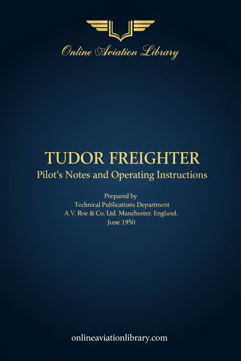 Tudor Freighter Pilot's Notes Standard Cover Page