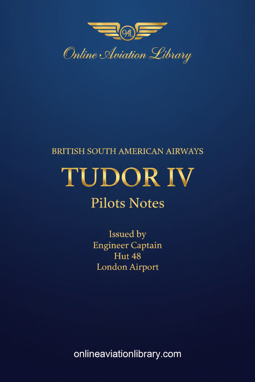 Tudor IV Pilots Notes Standard Cover Page