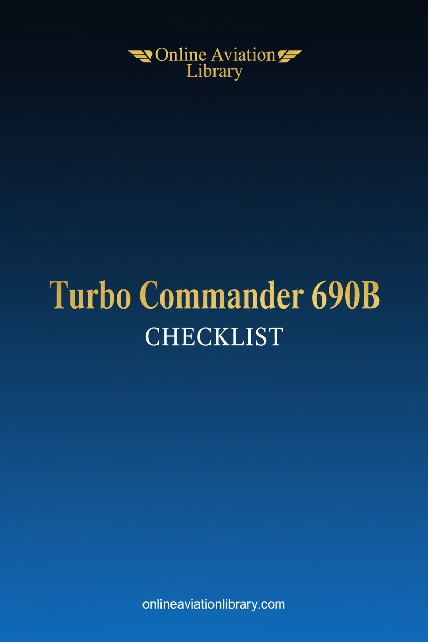 Turbo Commander 690B Checklist Standard Cover Page