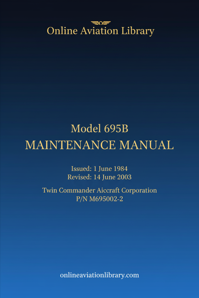 Twin Commander 695B Maintenance Manual Standard Cover Page