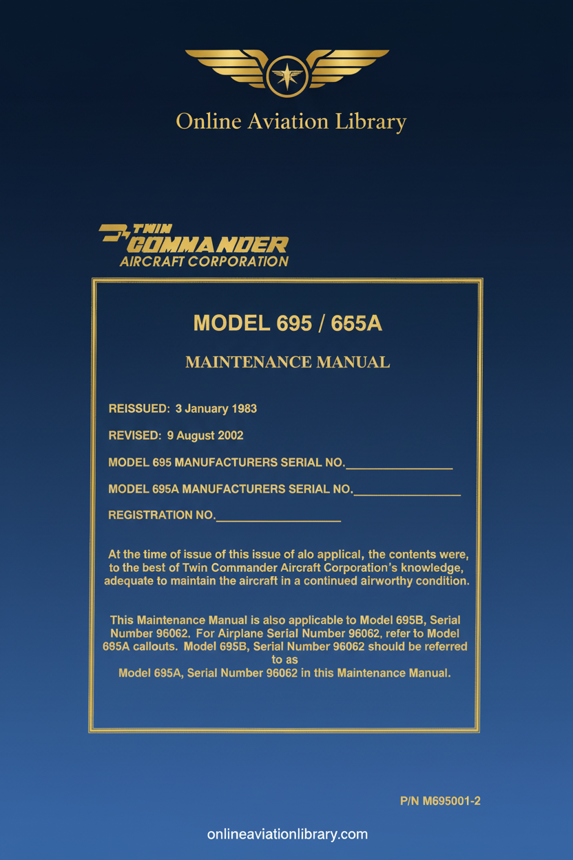Twin Commander Model 695/695A Standard Cover Page