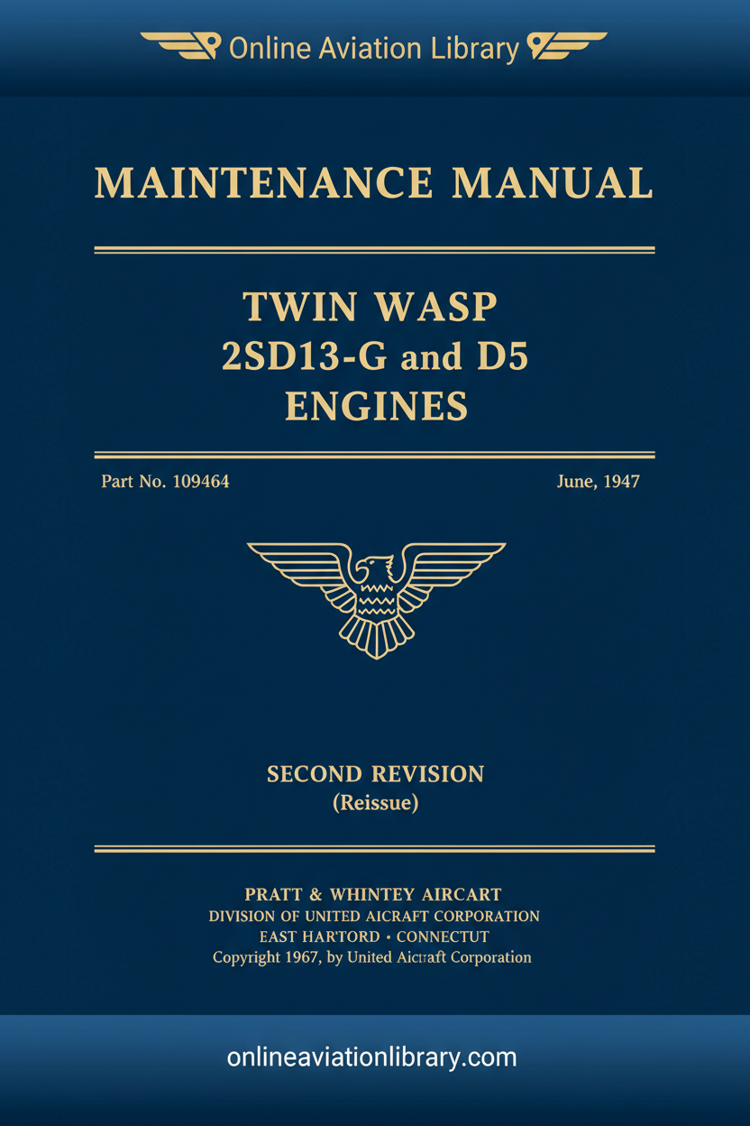 Twin Wasp 2SD13-G D5 Maintenance Manual Cover 1947