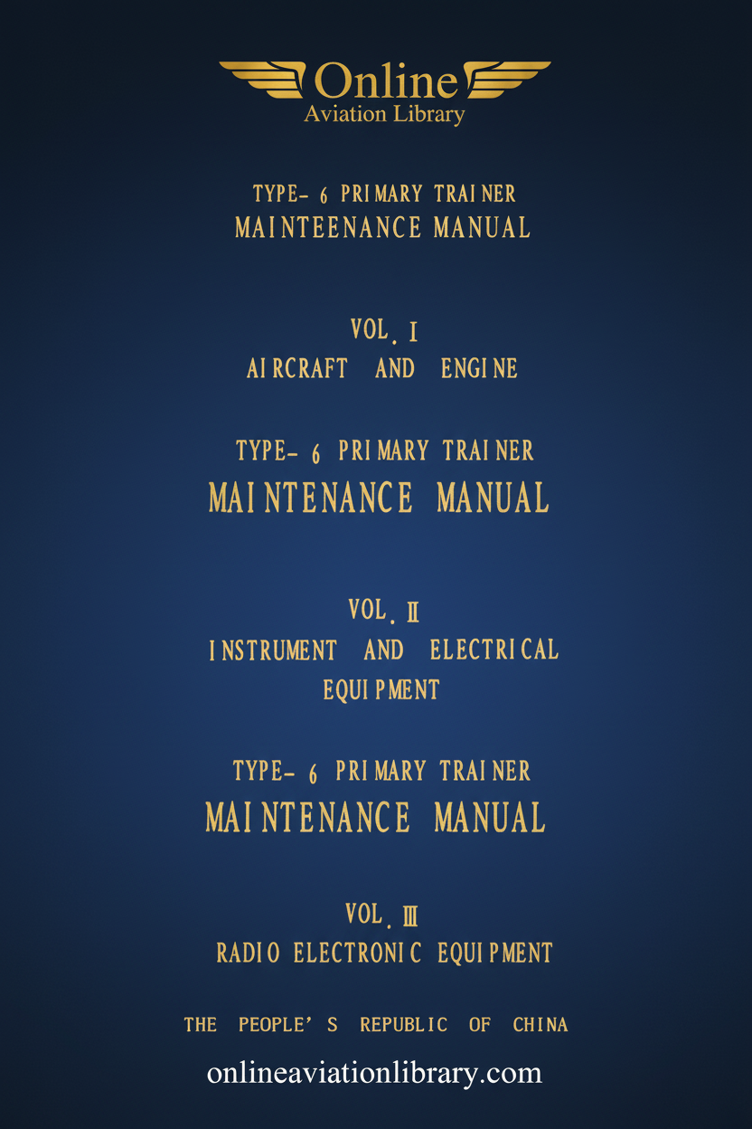 Type-6 Primary Trainer Maintenance Manual Standard Cover Page