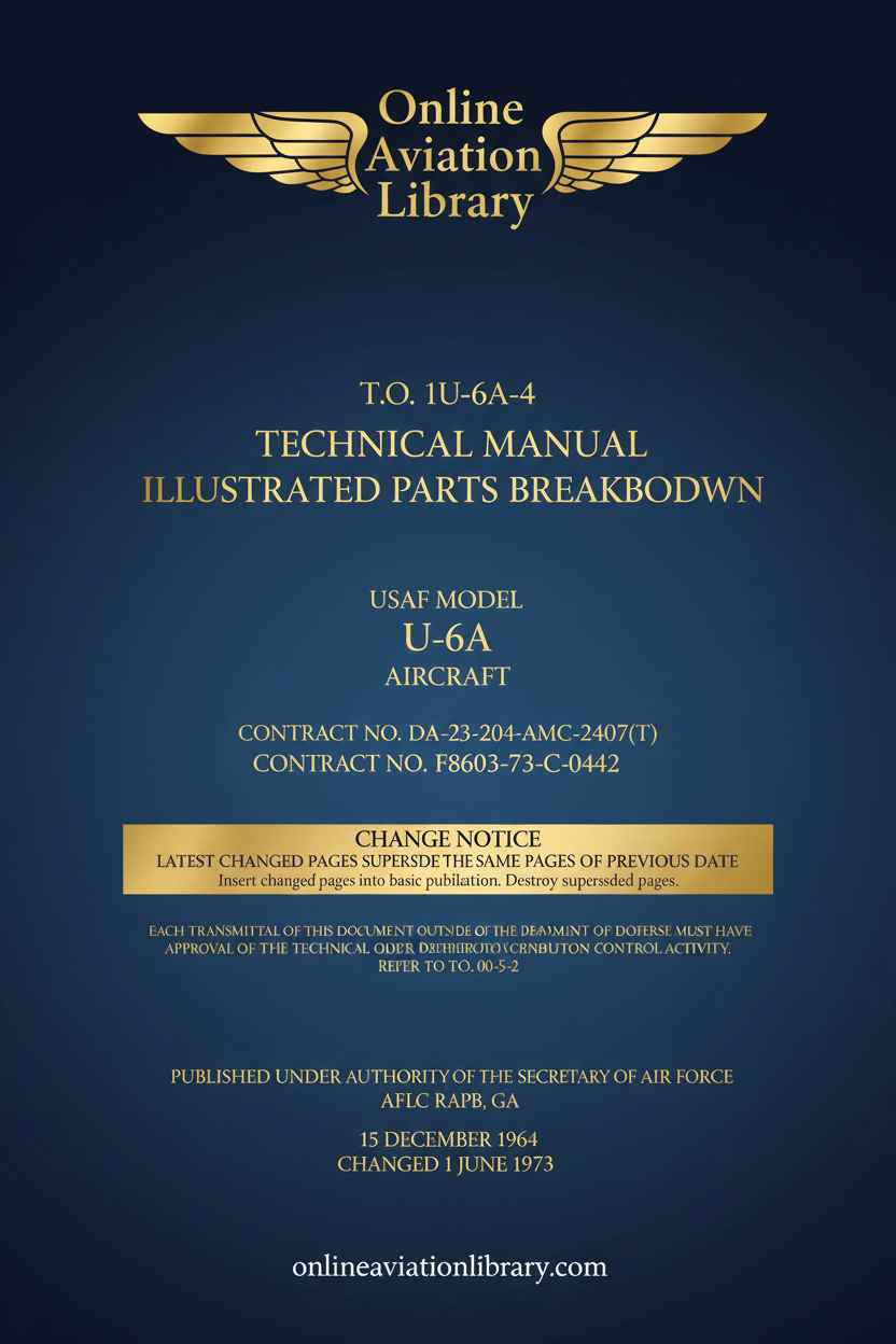 U-6A Aircraft Technical Manual Illustrated Parts Breakdown Standard Cover Page