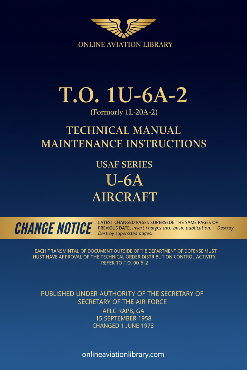 U-6A Aircraft Technical Manual Maintenance Instructions Standard Cover Page