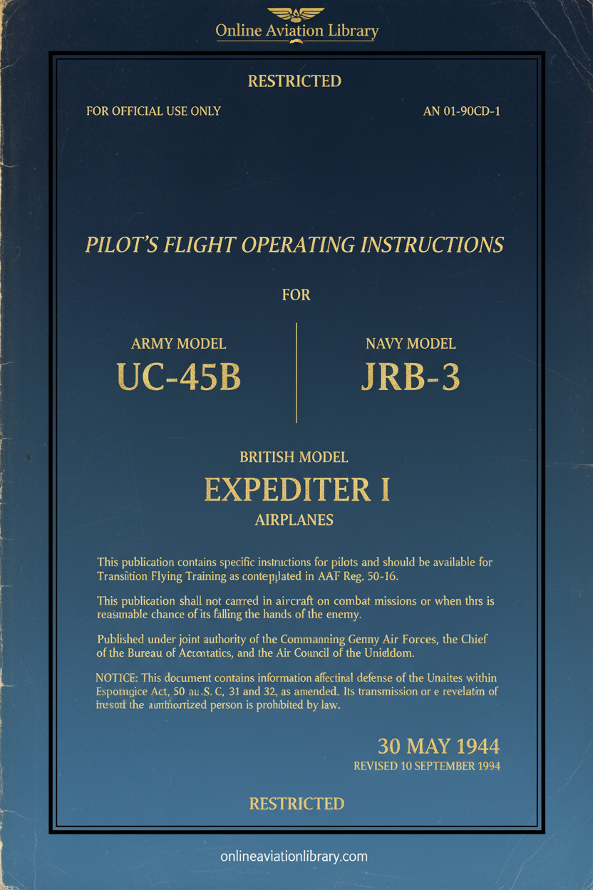 UC-45B JRB-3 Expediter I Manual Cover