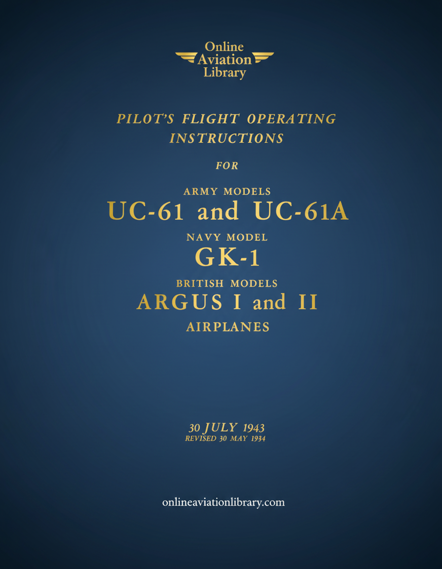 UC-61 UC-61A GK-1 Argus Manual Cover Page