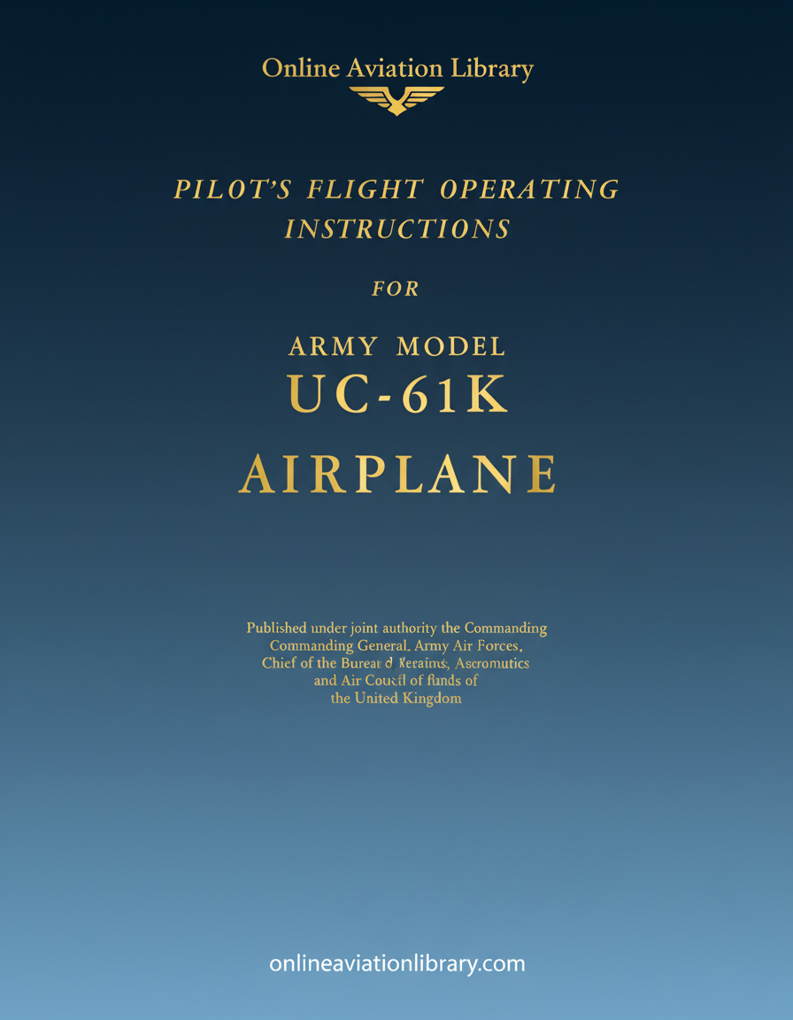 UC-61K Pilots Flight Operating Instructions Cover Page