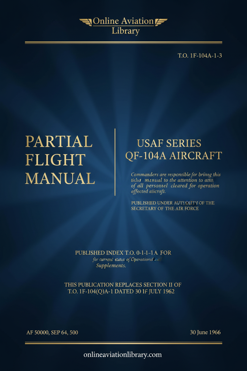 USAF QF-104A Partial Flight Manual Cover Page