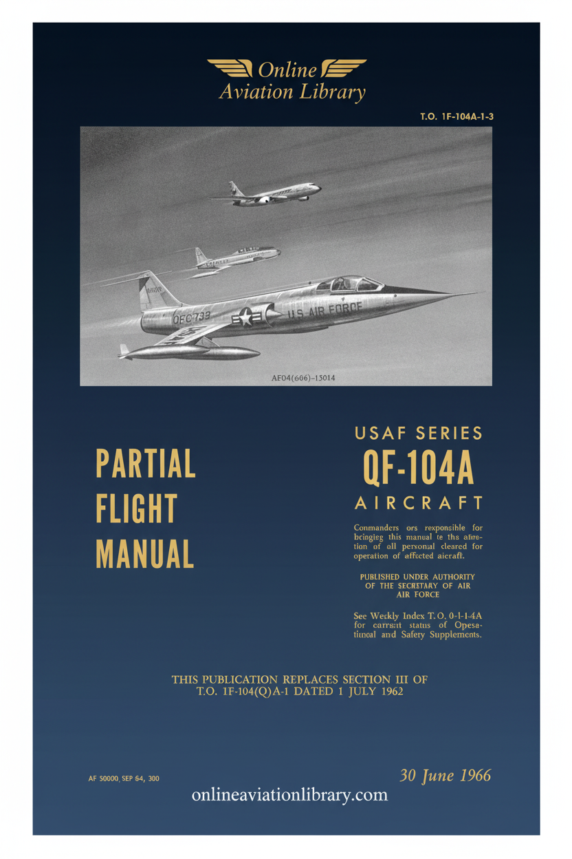 USAF QF-104A Partial Flight Manual Cover Page