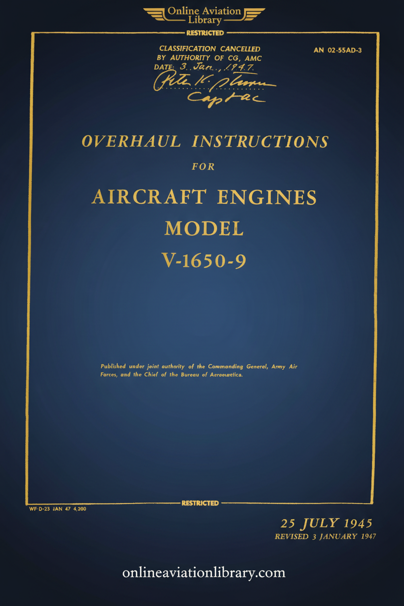 V-1650-9 Overhaul Instructions Cover Page