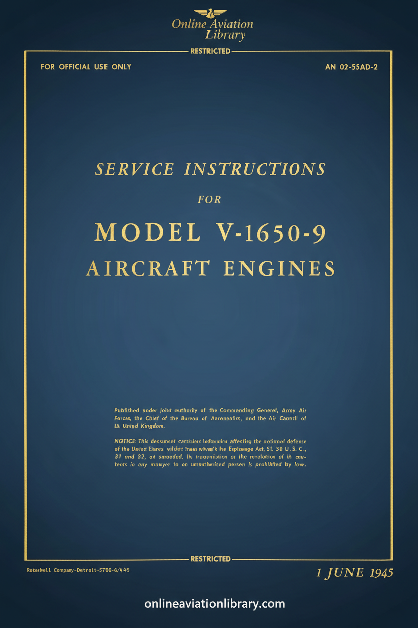 V-1650-9 Service Instructions Cover Page