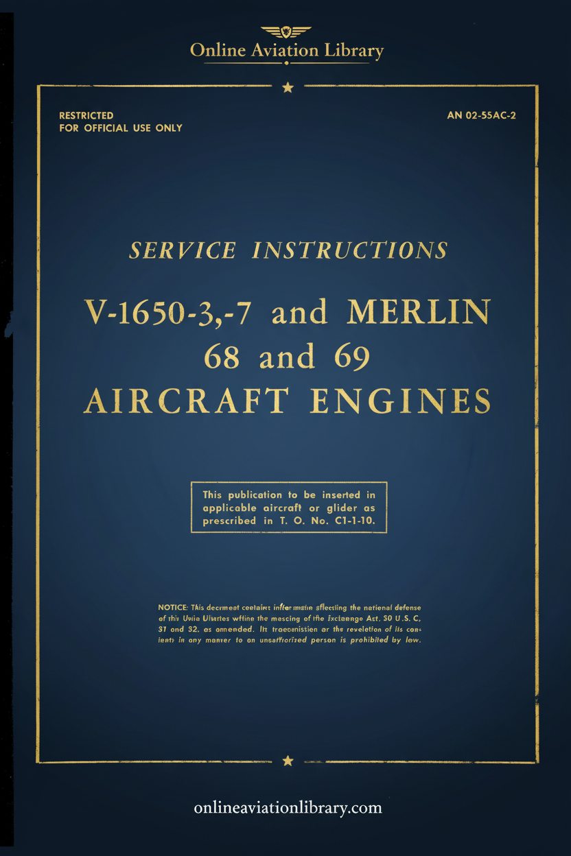 V-1650 and Merlin Engine Service Instructions Cover Page