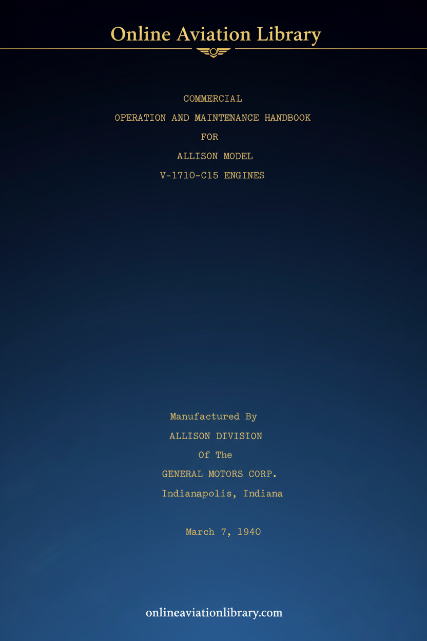 V-1710-C15 Commercial Operation and Maintenance Handbook Cover Page