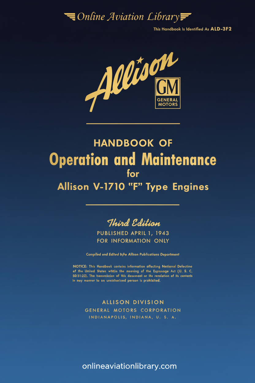V-1710 F Type Operation and Maintenance Handbook Cover Page