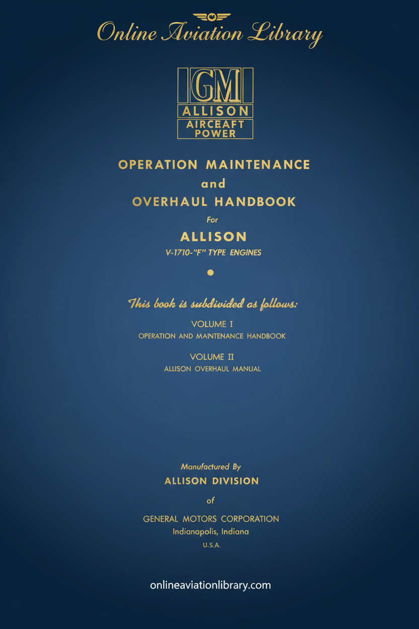 V-1710 F Type Operation Maintenance and Overhaul Handbook Cover Page