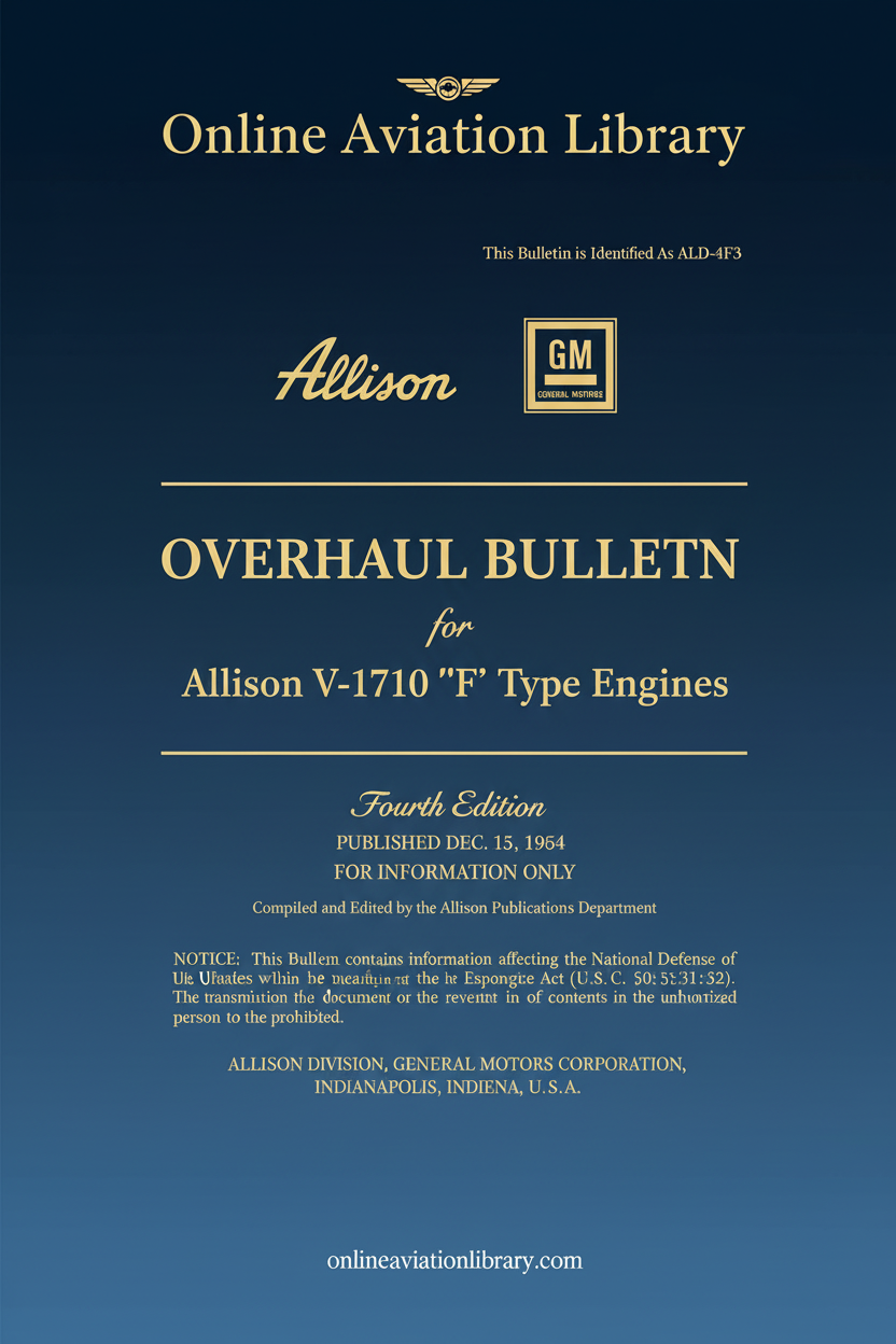 V-1710 F Type Overhaul Bulletin Cover Page
