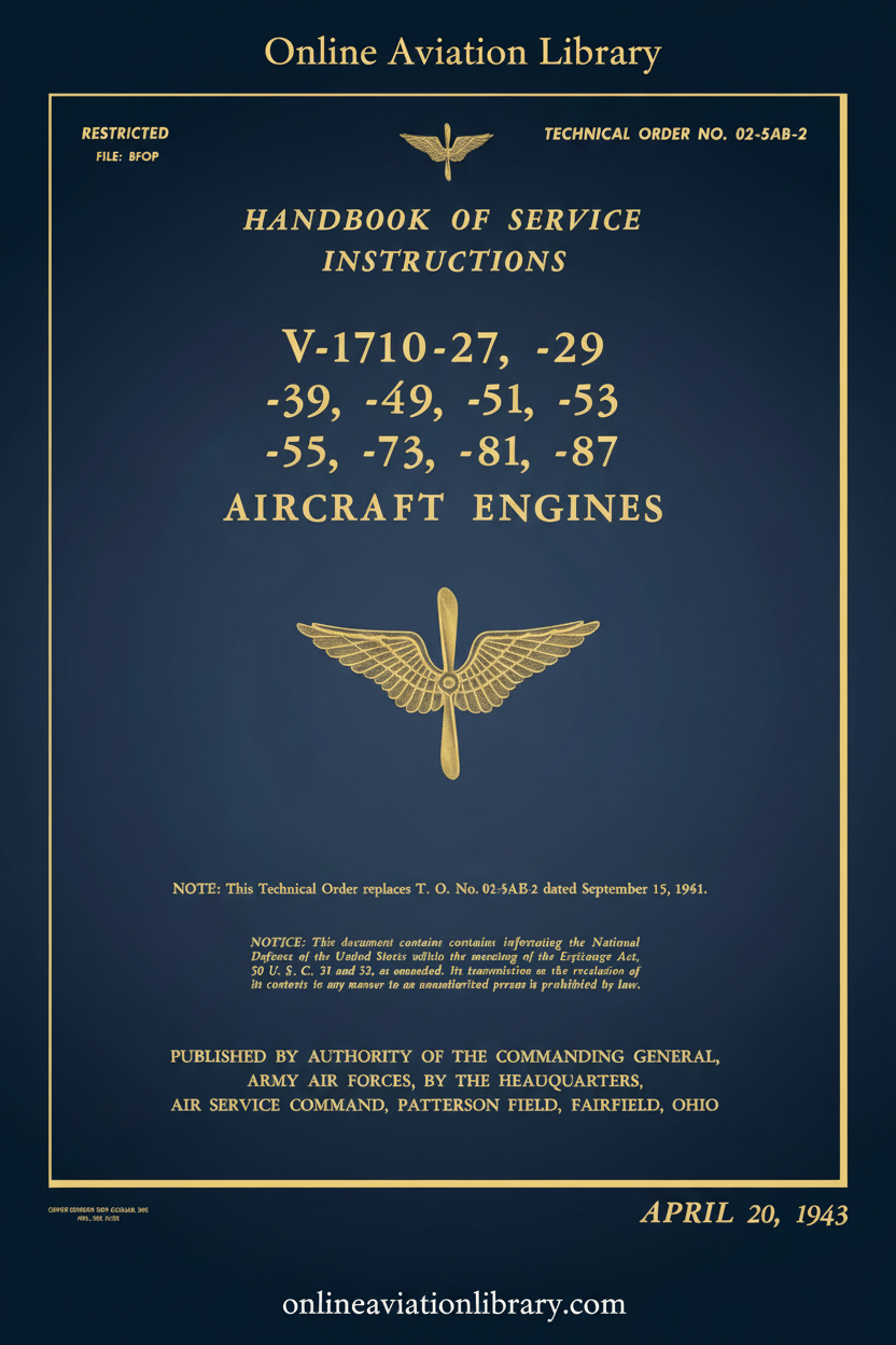 V-1710 Service Instructions Manual Cover Page