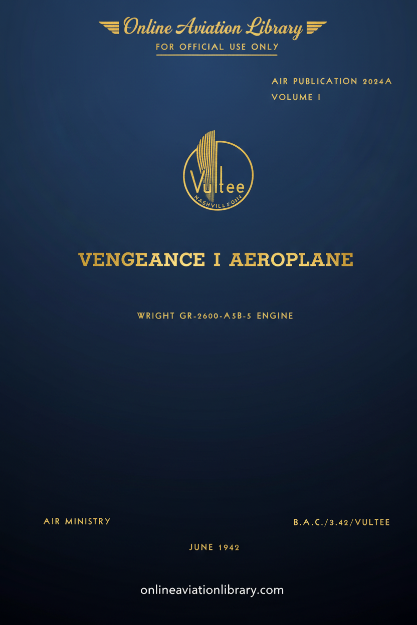 Vengeance I Aeroplane Air Publication Cover Page