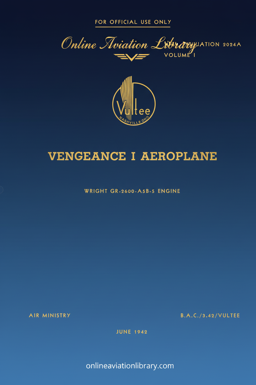 Vengeance I Aeroplane Air Publication Cover Page