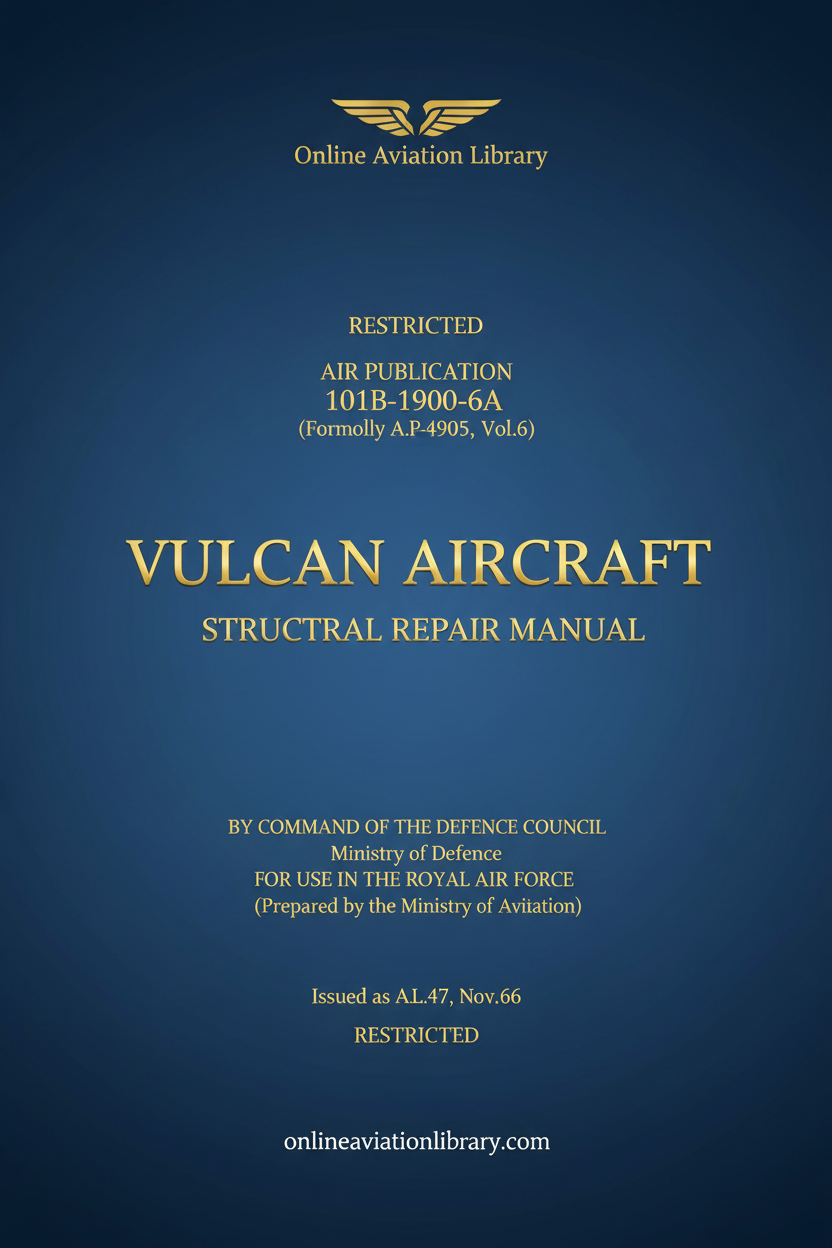 Vulcan Aircraft Structural Repair Manual - Standard Cover Page