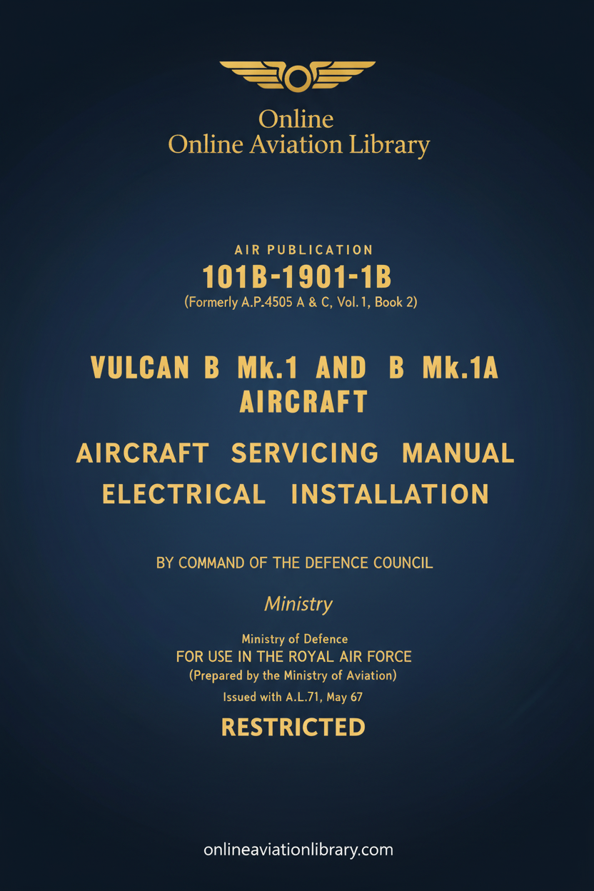 Vulcan B Mk.1 and B Mk.1A Aircraft Servicing Manual Electrical Installation - Standard Cover Page