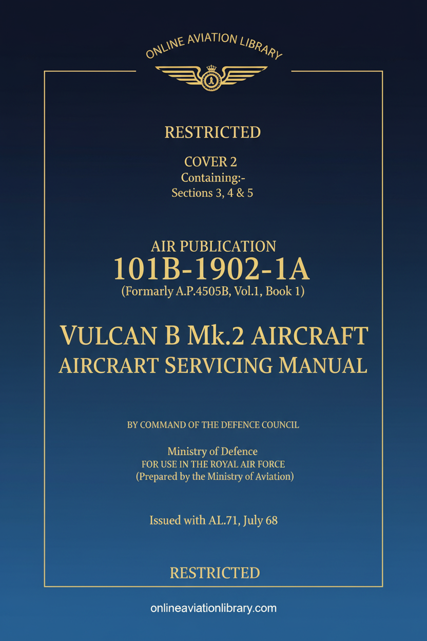 Vulcan B Mk.2 Aircraft Servicing Manual Cover 2 - Standard Cover Page