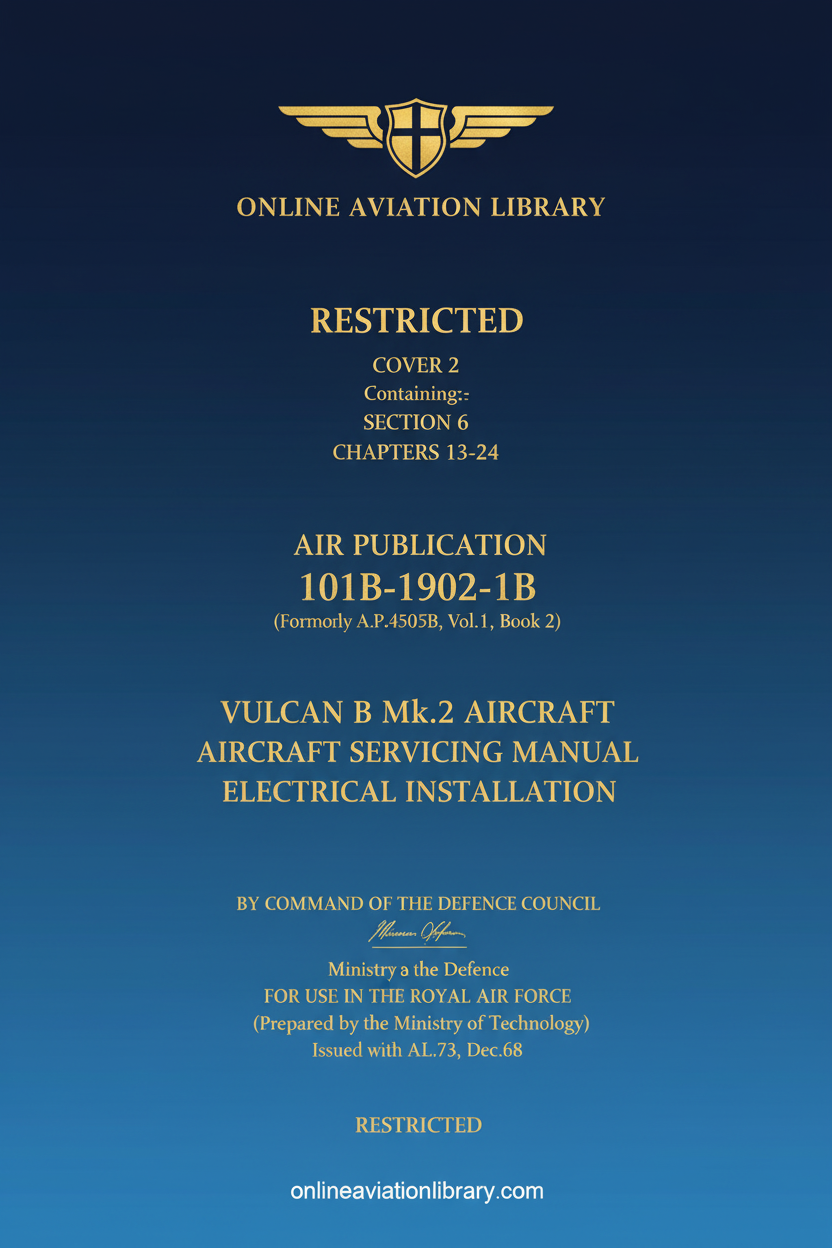 Vulcan B Mk.2 Aircraft Servicing Manual Electrical Installation Cover 2 - Standard Cover Page
