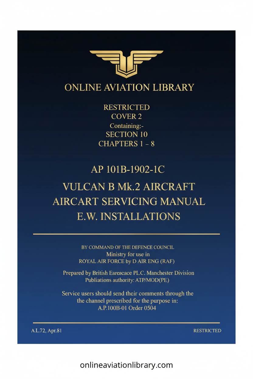 Vulcan B Mk.2 Aircraft Servicing Manual EW Installations - Standard Cover Page
