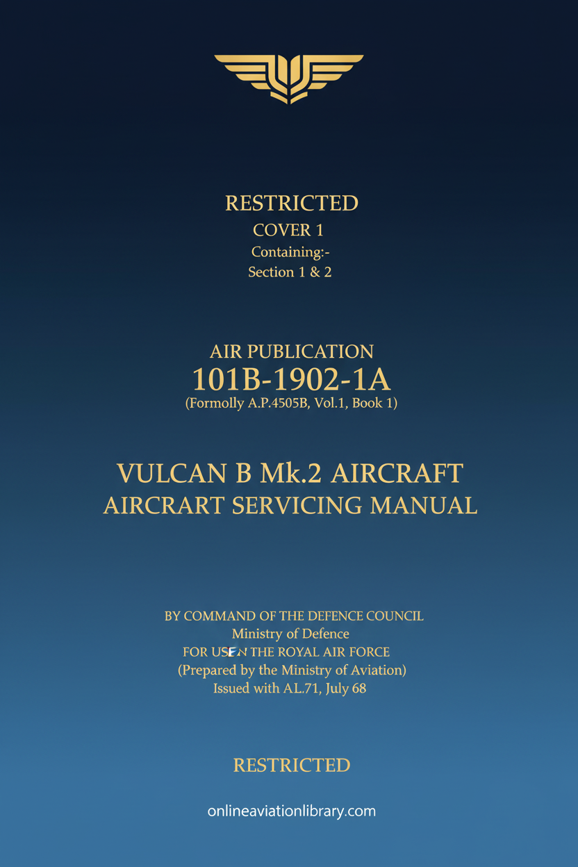 Vulcan B Mk.2 Aircraft Servicing Manual - Standard Cover Page