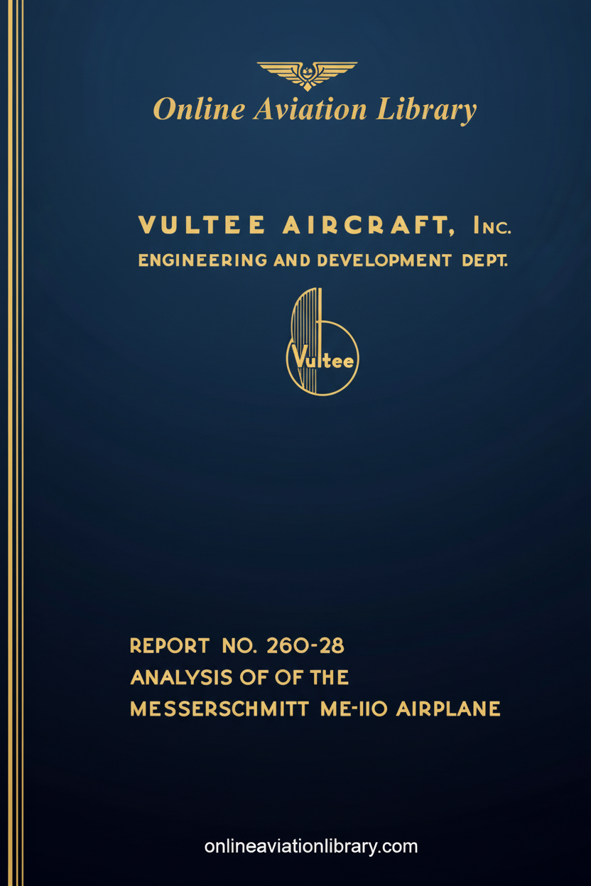 Vultee Aircraft Me-110 Analysis Standard Cover Page