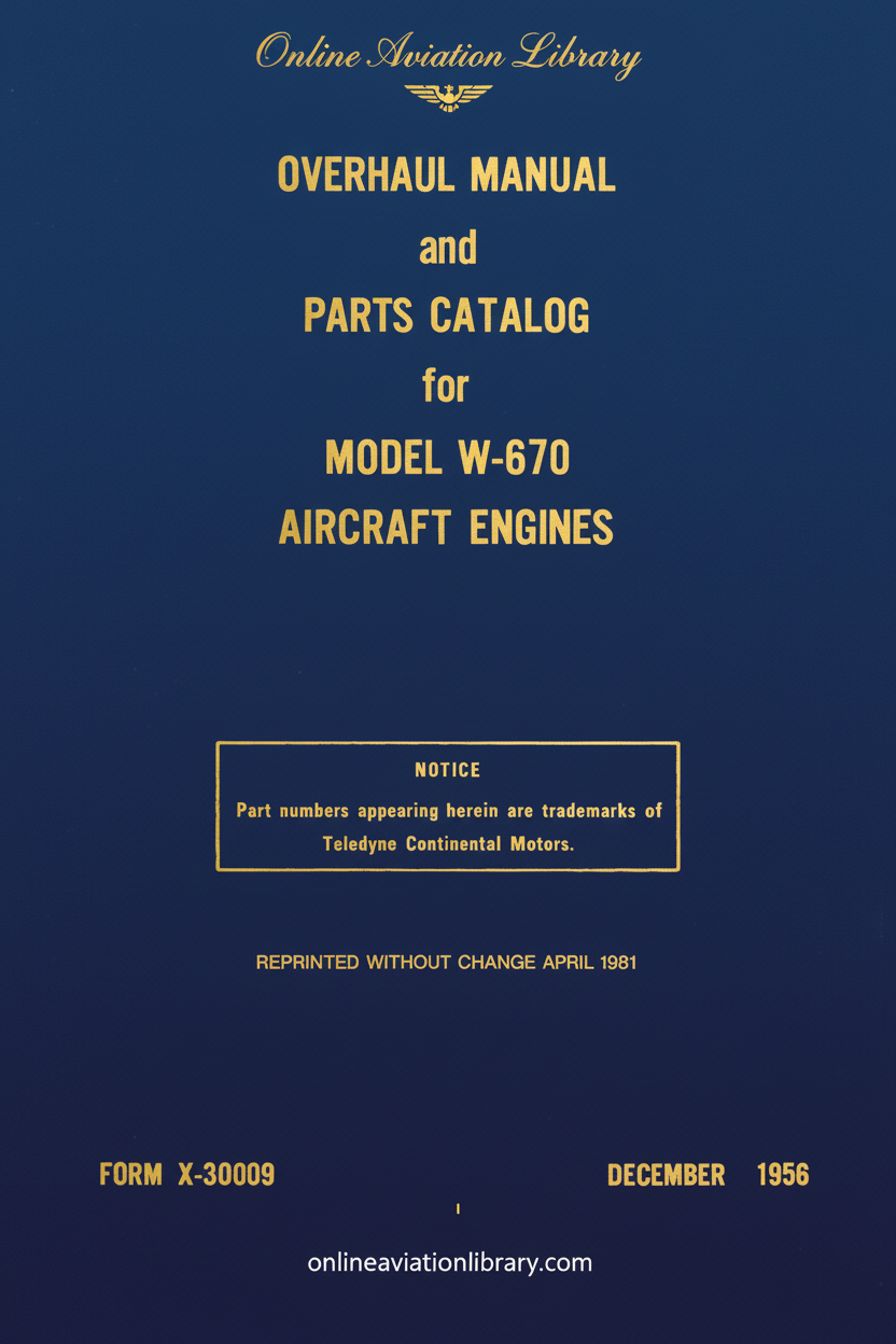 W-670 Overhaul Manual Cover Page