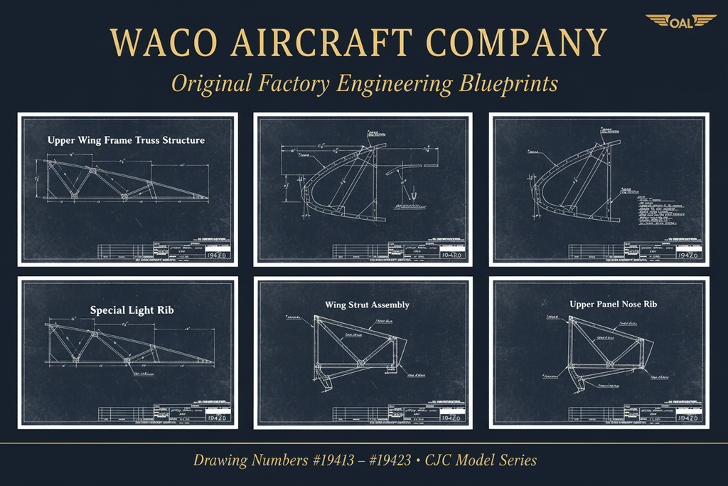 WACO Aircraft Blueprint Examples Banner