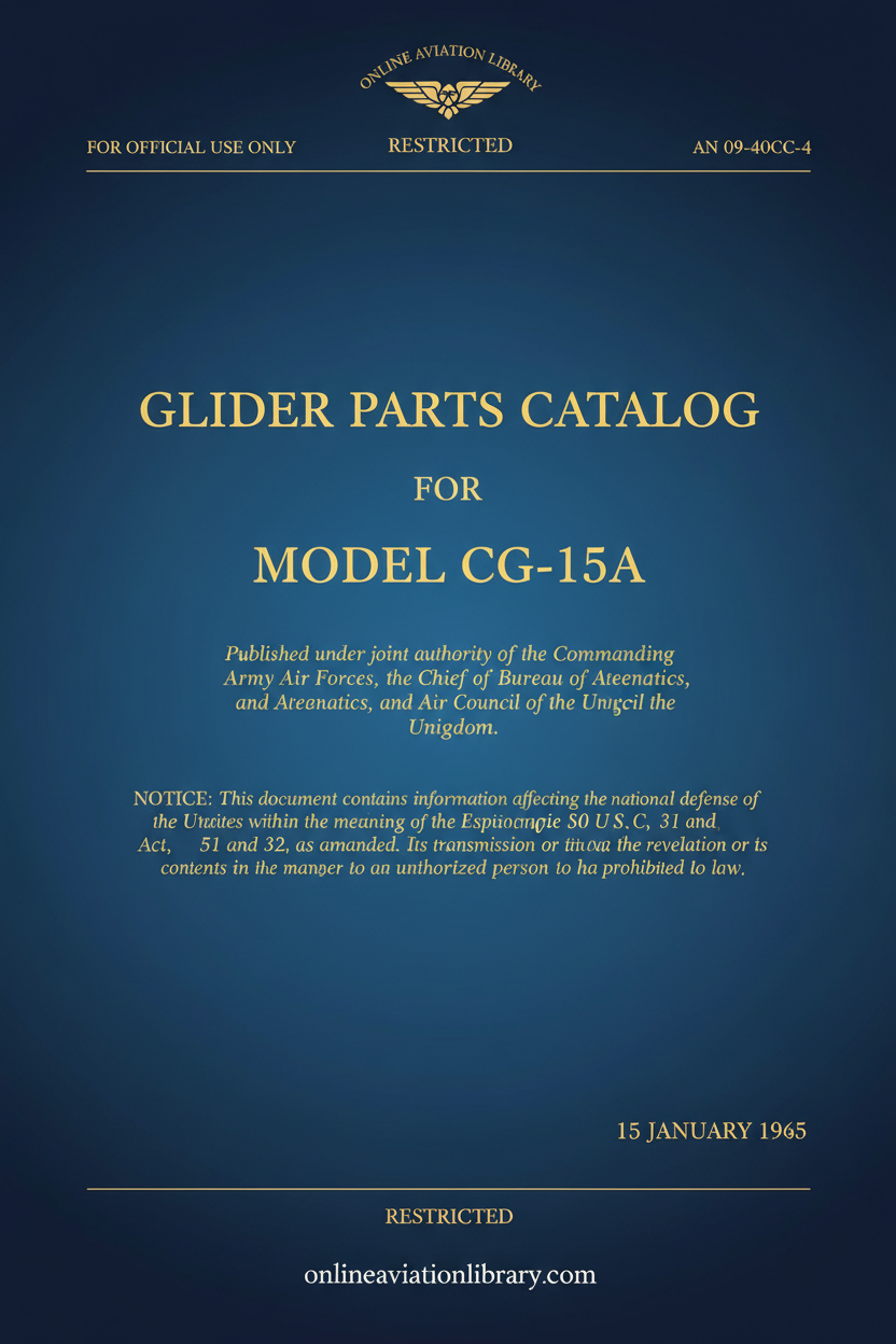 WACO CG-15A Parts Catalog Standard Cover Page