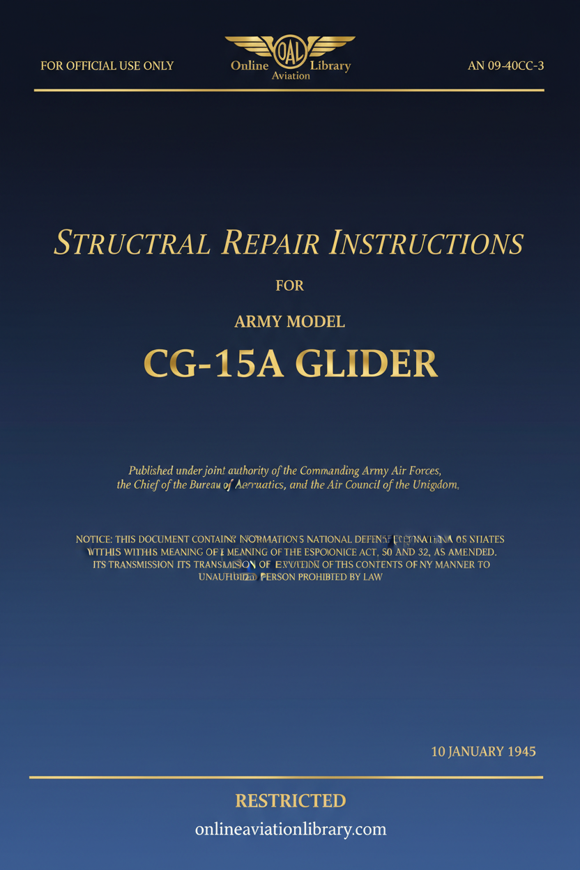 WACO CG-15A Structural Repair Standard Cover Page