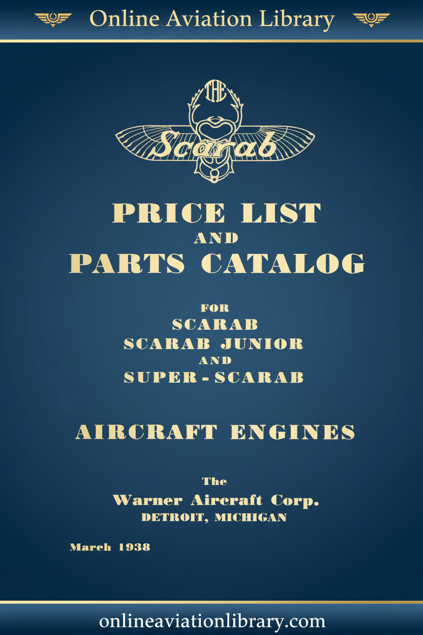 Warner 1938 Price List Standard Cover Page Blue