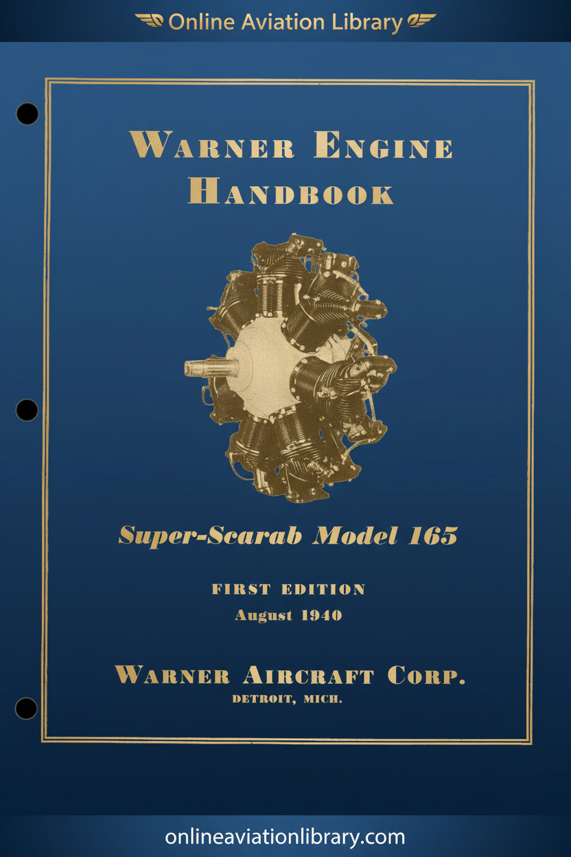 Warner Model 165 1940 Standard Cover Page Blue Corrected