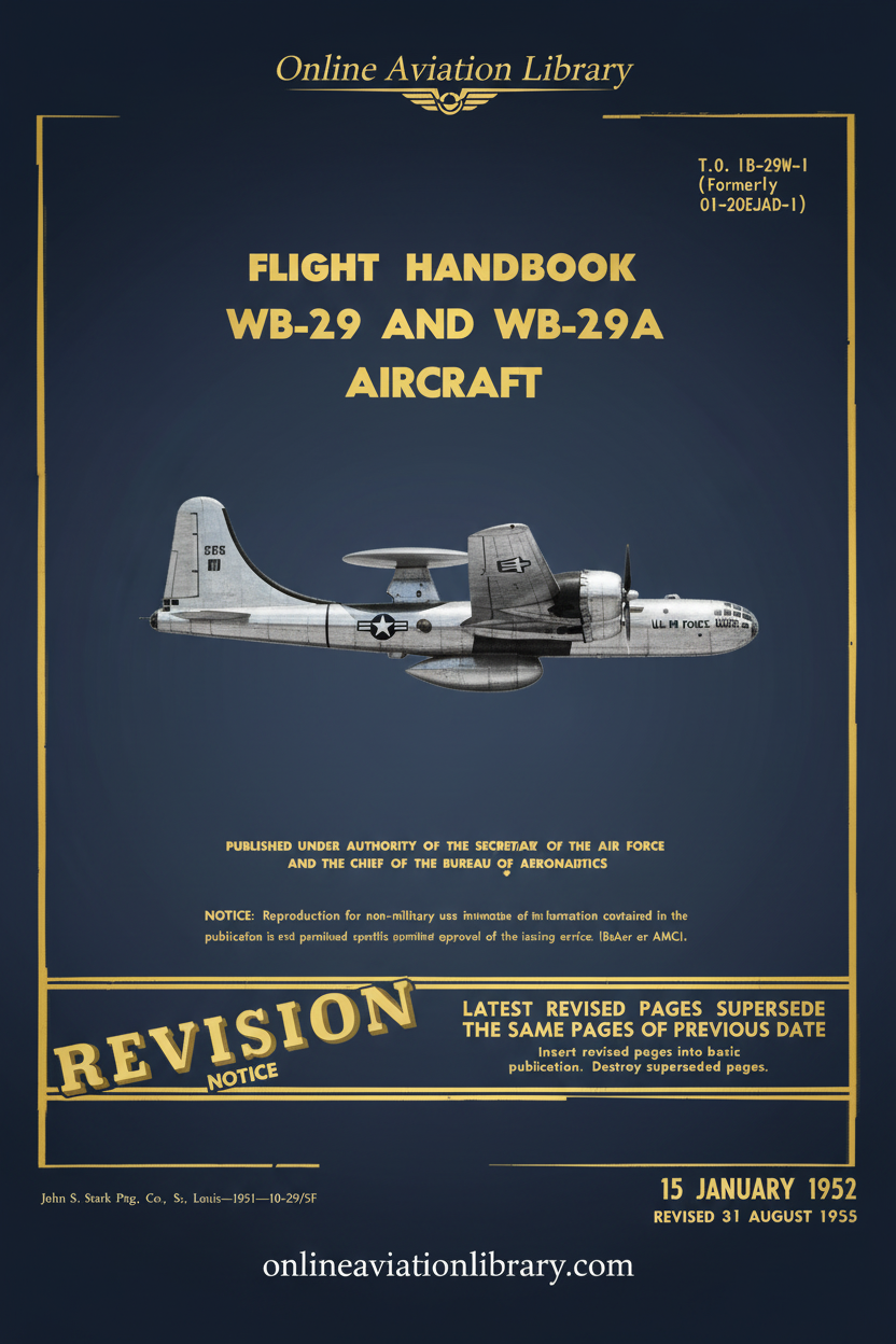 WB-29 and WB-29A Flight Handbook Cover Page - Redesigned