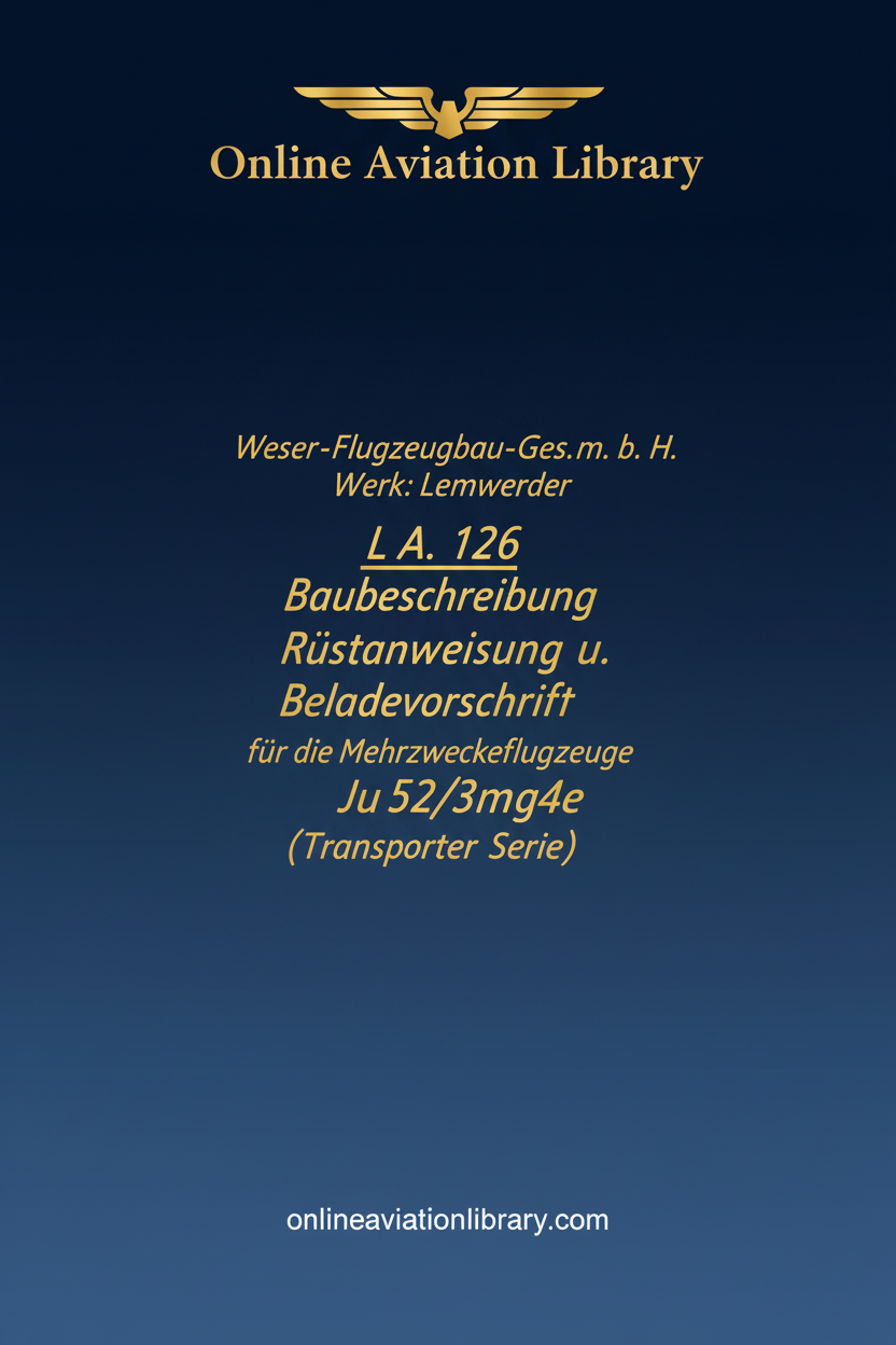 Weser-Flugzeugbau LA 126 Standard Cover Page
