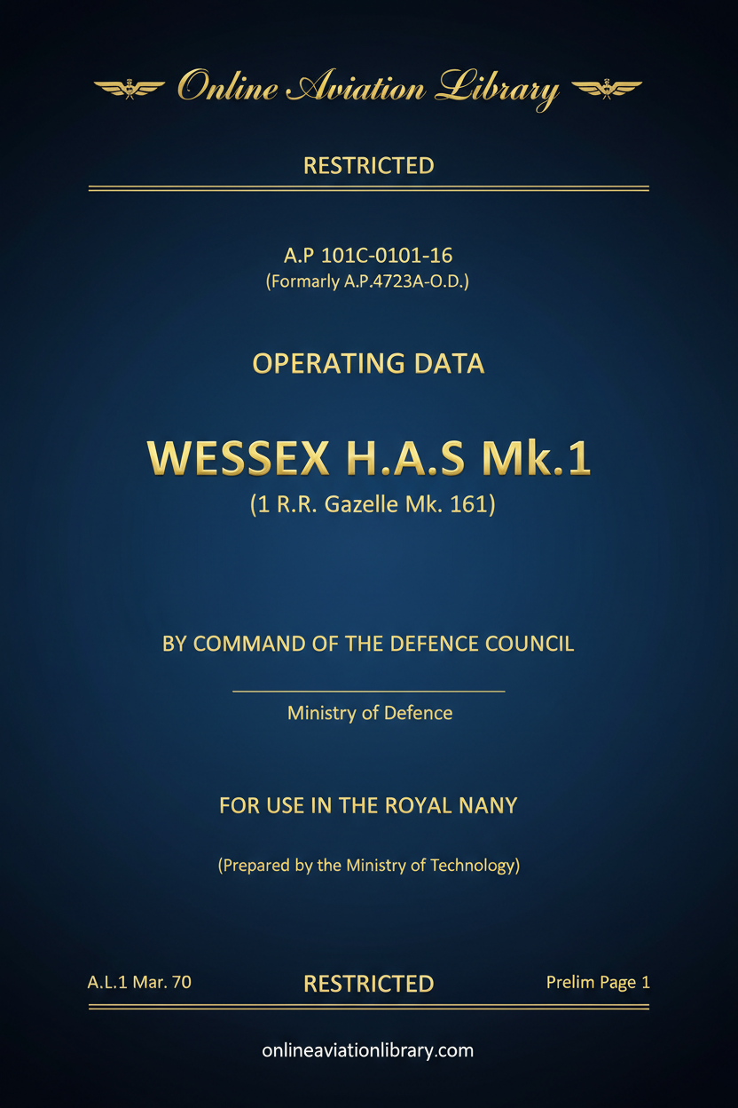 Wessex H.A.S Mk.1 Operating Data Cover Page