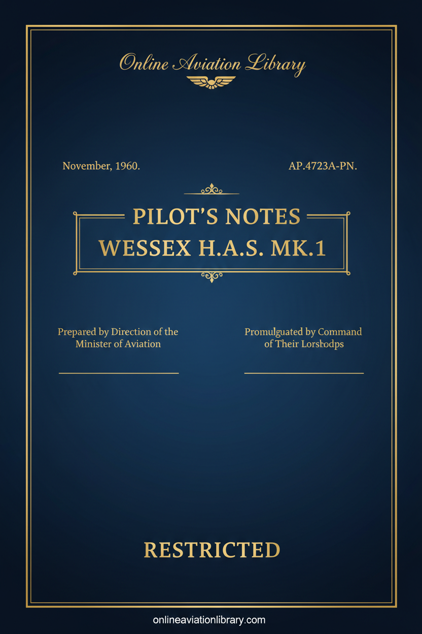 Wessex H.A.S. Mk.1 Pilot's Notes Cover Page