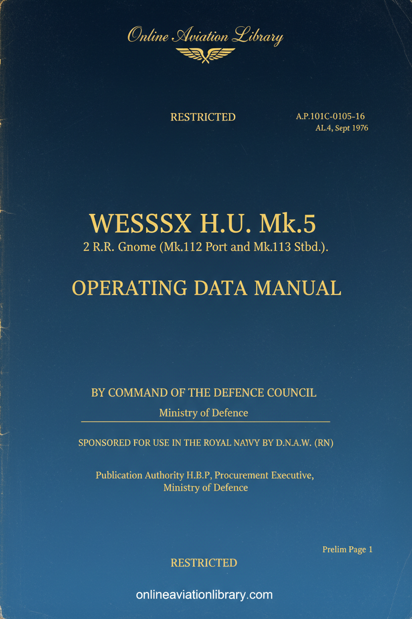 Wessex H.U. Mk.5 Operating Data Manual Cover Page
