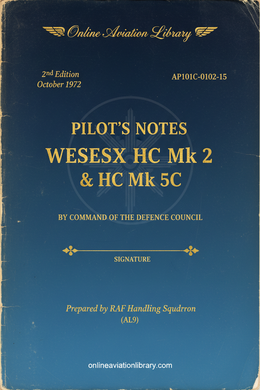 Wessex HC Mk 2 & HC Mk 5C Pilot's Notes Cover Page