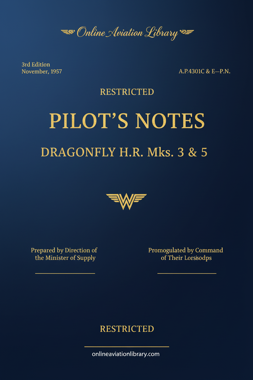 Westland Dragonfly H.R. Mks. 3 & 5 Pilot's Notes Cover