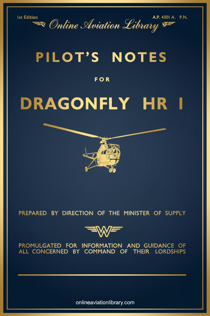 Westland Dragonfly HR 1 Pilot's Notes Cover