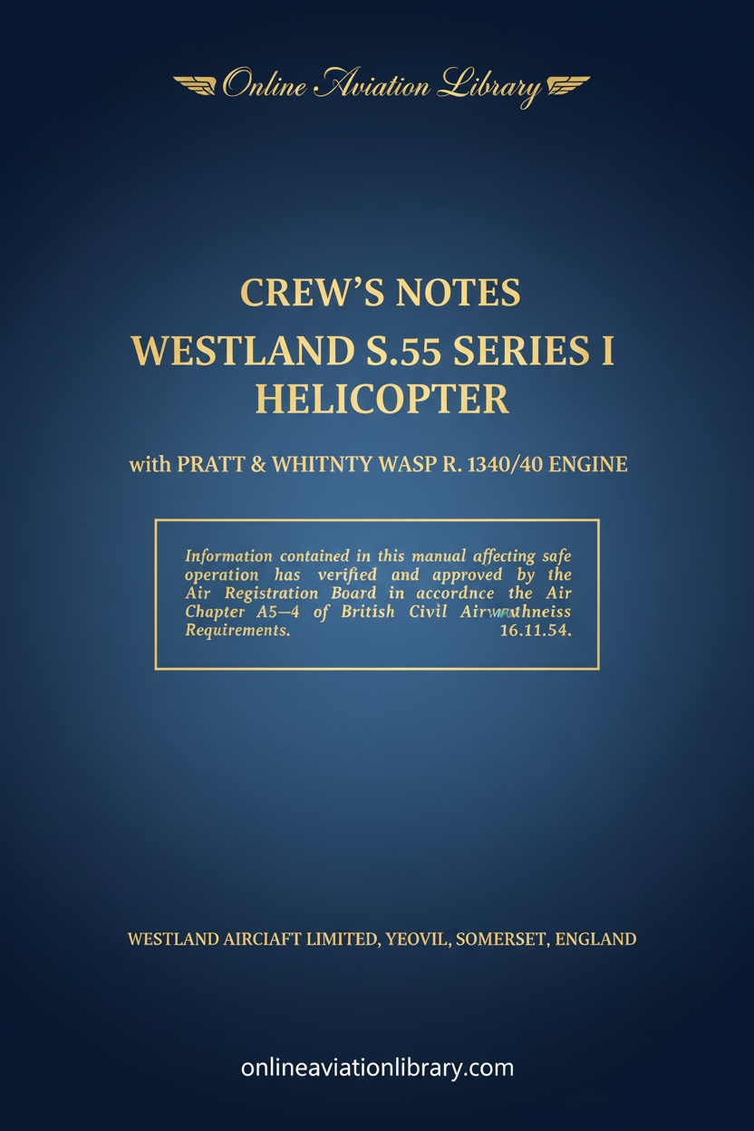 Westland S.55 Helicopter Manual Cover