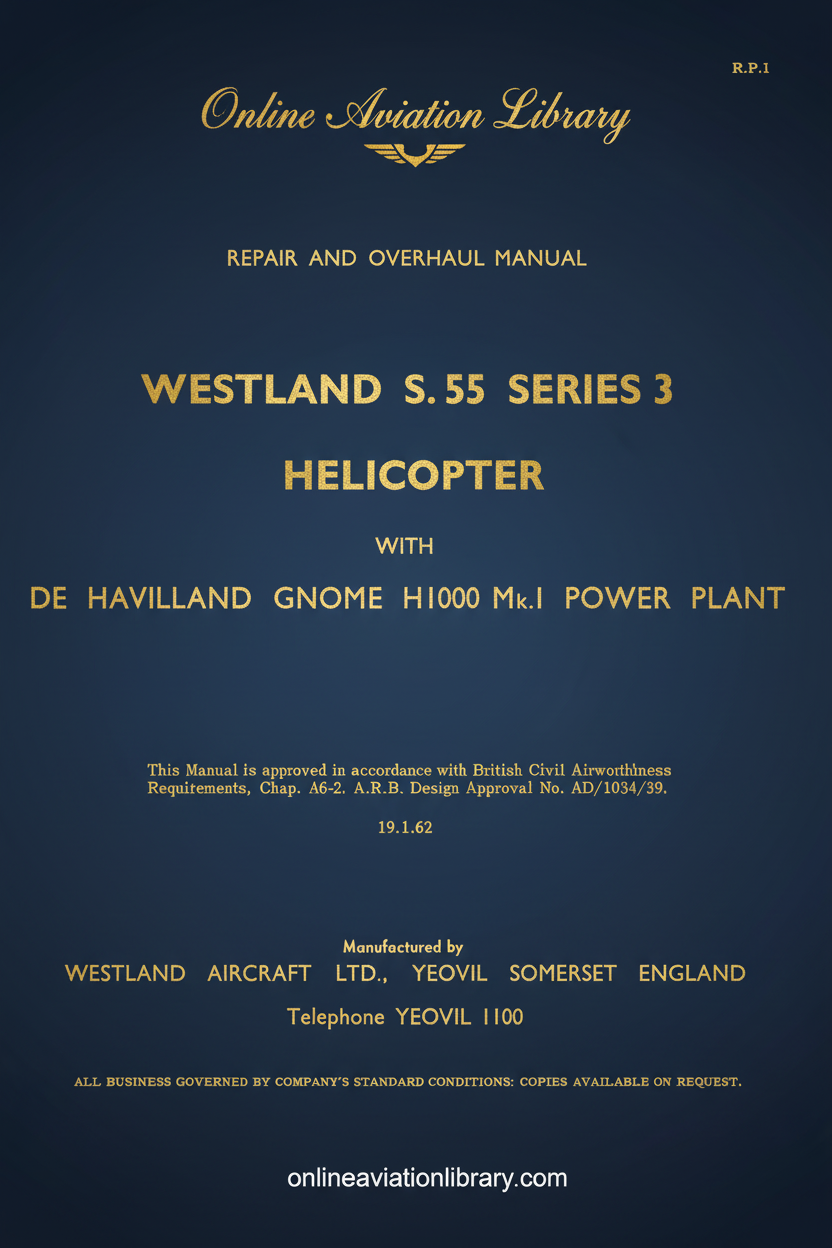 Westland S.55 Series 3 Repair Manual Cover