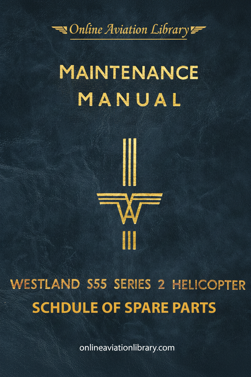 Westland S55 Series 2 Spare Parts Schedule Cover